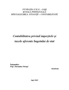 Contabilitatea privind Impozitele și Taxele Aferente Bugetului de Stat - Pagina 1