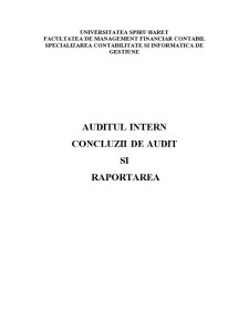 Auditul Intern - Concluzii de Audit și Raportarea - Pagina 1