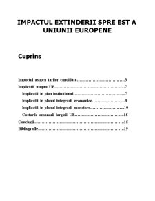 Impactul Extinderii spre Est a Uniunii Europene - Pagina 1