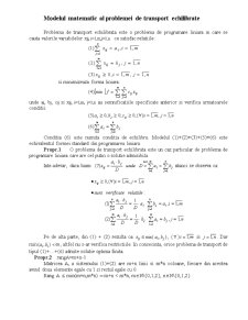 Modelul Matematic al Problemei de Transport Echilibrate - Pagina 1