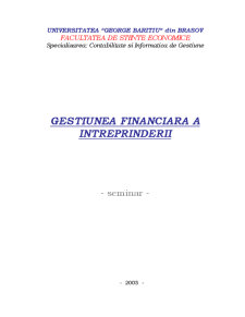 Gestiunea financiară a întreprinderii - Pagina 1