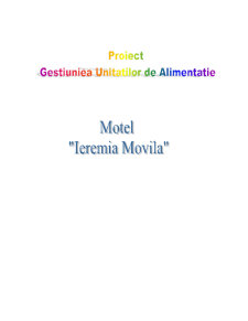 Gestiunea unităților de alimentație publică - Motel Ieremia Movilă - Pagina 1