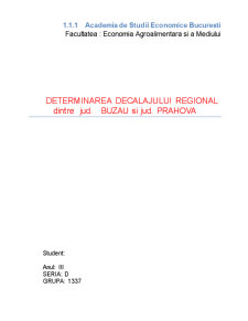 Determinarea Decalajului Regional dintre Judetul Buzau si Judetul Prahova - Pagina 1