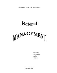 Referat Management - Pagina 1