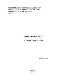 Limba franceză - la famille francaise - Pagina 1