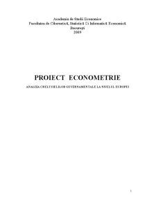 Proiect Econometrie - Analiza Cheltuielilor Guvernamentale la Nivelul Europei - Pagina 1