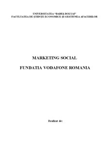 Marketing Social - Vodafone România - Pagina 1