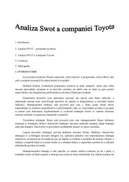 Referat - Analiza SWOT - Toyota