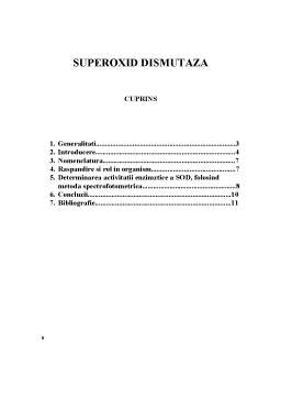 Referat - Superoxid Dismutaza