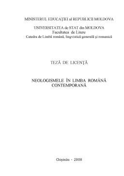 Referat - Neologismele în Limba Română Contemporană