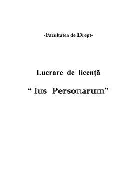 Licență - Ius Personarum
