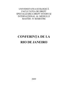 Referat - Conferința de la Rio de Janeiro