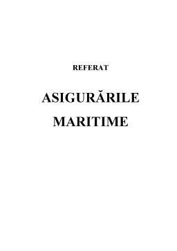 Referat - Asigurările Maritime
