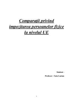 Proiect - Comparație privind impozitarea persoanelor fizice în UE
