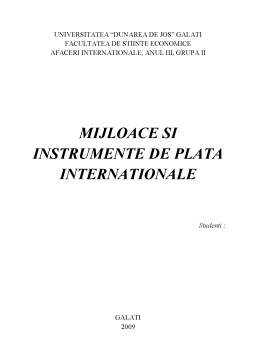 Proiect - Mijloace și instrumente de plată internaționale