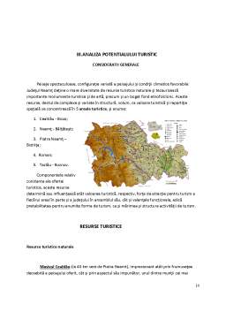 Proiect - Analiza din punct de vedere al resurselor turistice a județului Neamț