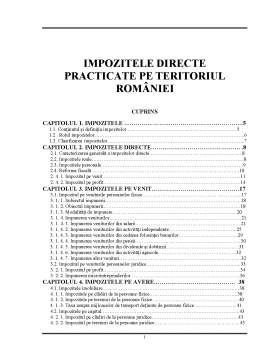 Proiect - Impozitele Directe Practicate pe Teritoriul României