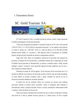 Proiect - Studiul de Fezabilitate al Firmei SC Gold Tourism SA