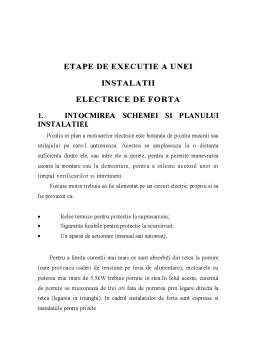 Referat - Etapele de execuție ale instalației electrice de forță