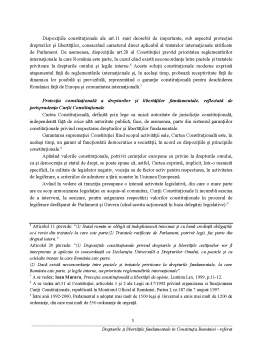 Referat - Drepturile și Libertățile Fundamentale în Constituția României