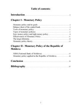 Proiect - Monetary policy of the state