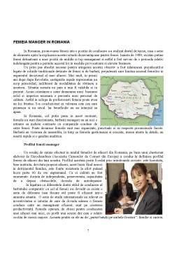 Proiect - Femeia Manager în România