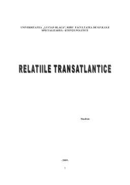 Proiect - Relațiile Transatlantice