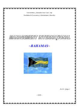 Proiect - Management internațional - Bahamas