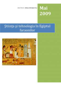 Proiect - Știința și Tehnologia în Egiptul Faraonilor