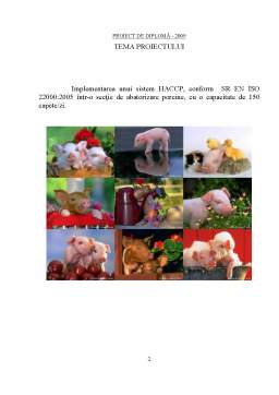 Proiect - Implementarea unui sistem HACCP într-o secție de abatorizare porcine