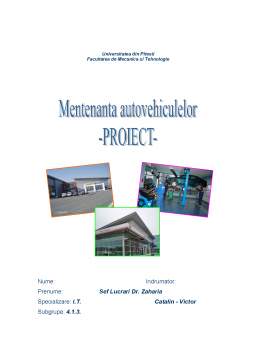 Proiect - Stația de deservire tehnică a mijloacelor de transport