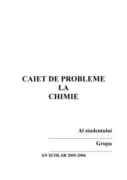 Seminar - Caiet probleme - chimie generală