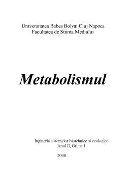 Referat - Metabolismul