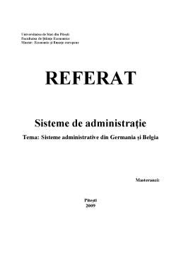 Referat - Sisteme Administrative din Germania și Belgia