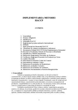 Referat - Implementarea Metodei HACCP