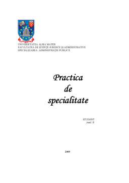 Proiect - Practică de specialitate - administrație publică