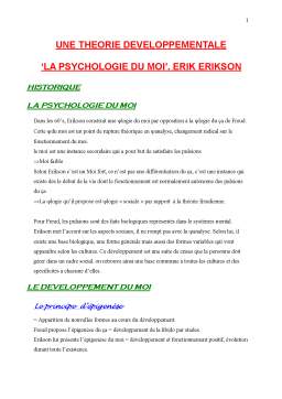 Referat - Une Theorie Developpementale - La Psychologie du Moi - Erik Erikson