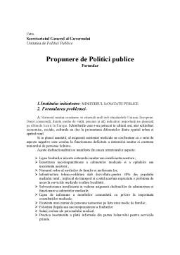 Proiect - Propunere de Politici Publice