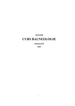 Curs - Balneologie