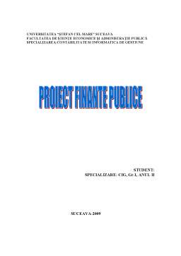 Proiect - Finanțe publice