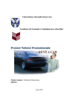 Proiect - Tehnici promoționale - servicii Rent a Car
