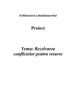 Referat - Rezolvarea Conflictelor pentru Resurse