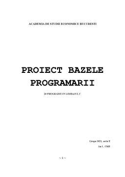 Proiect - Bazele programării - 20 programe în limbajul C
