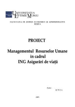 Proiect - Managementul Resurselor Umane
