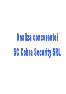 Proiect - Analiza concurenței - SC Cobra Security SRL