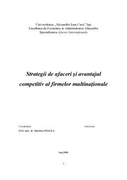 Proiect - Strategii de Afaceri și Avantajul Competitiv al Firmelor Multinaționale