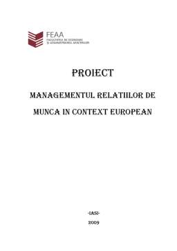 Proiect - Managementul relațiilor de muncă în context european