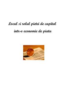 Proiect - Locul și rolul pieței de capital