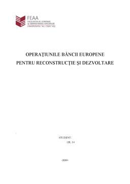 Proiect - Operațiuni bancare europene