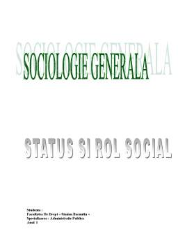 Referat - Status și Rol Social